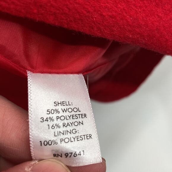 J Jill Red Wool Blend Beautiful Pea Coat Size XS - Picture 4 of 7